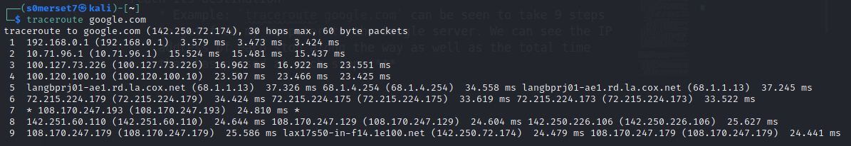 Traceroute Response