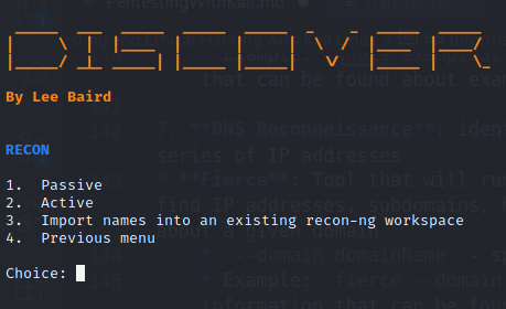 Discover Domain Menu